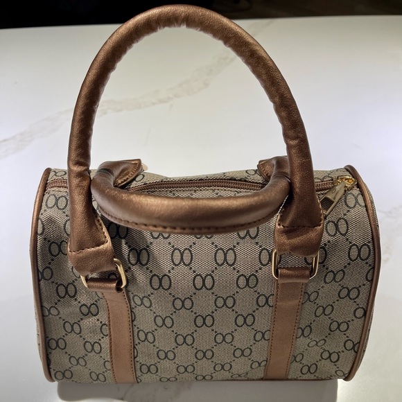 🥳Mei&ge Handbag, brown pattern with bronze/brown trim - Picture 5 of 8